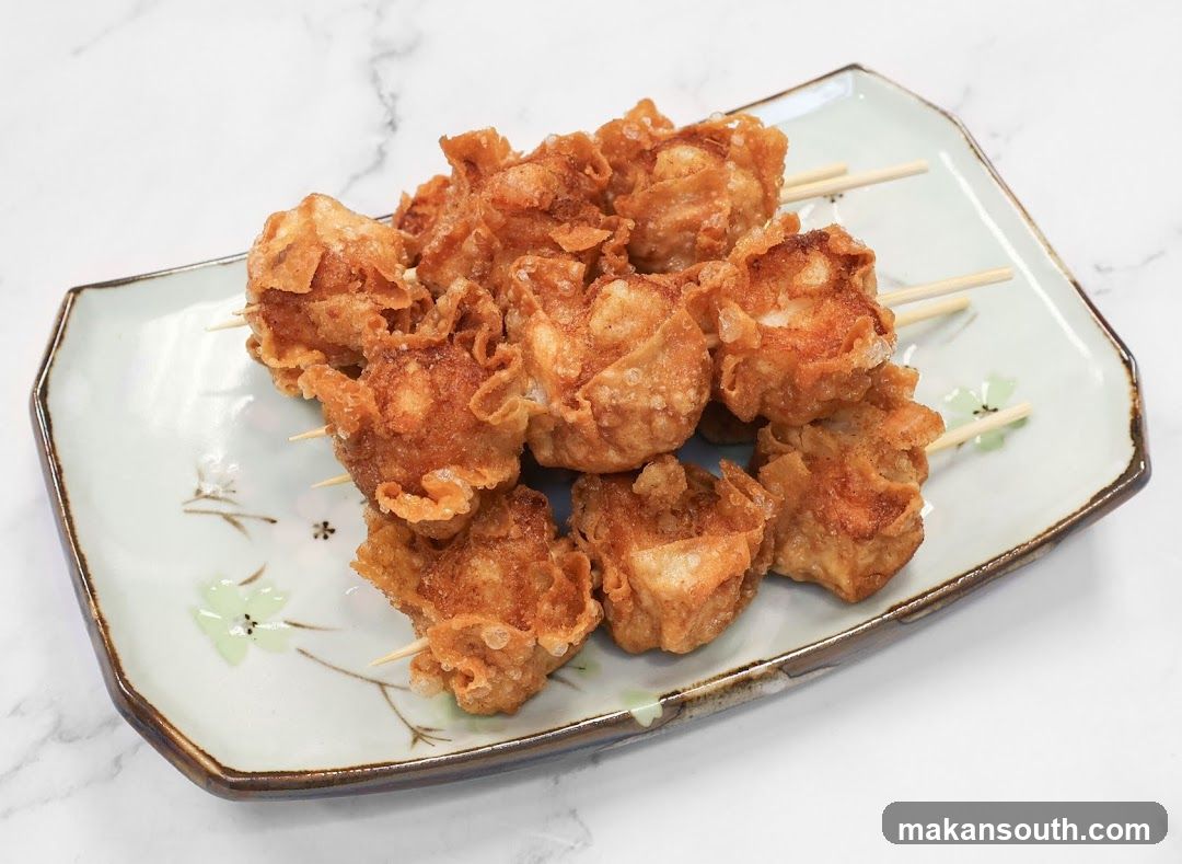 Fried Wontons on Skewers