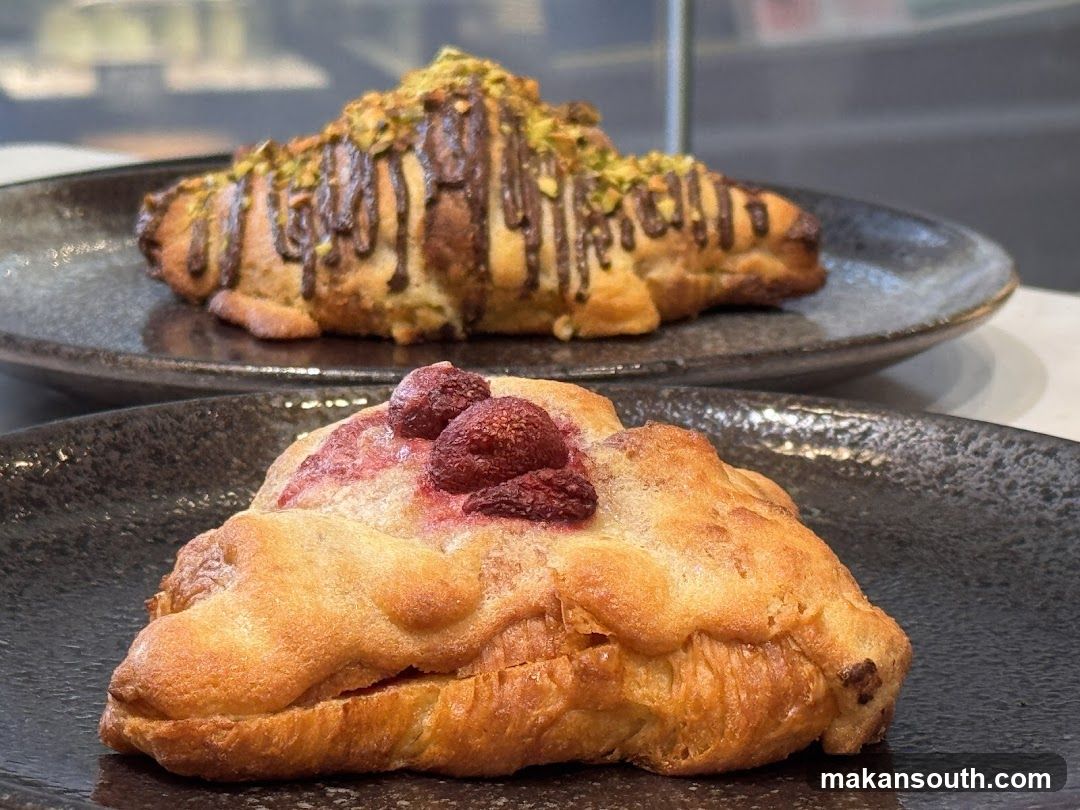 Pastries on Dark Plates