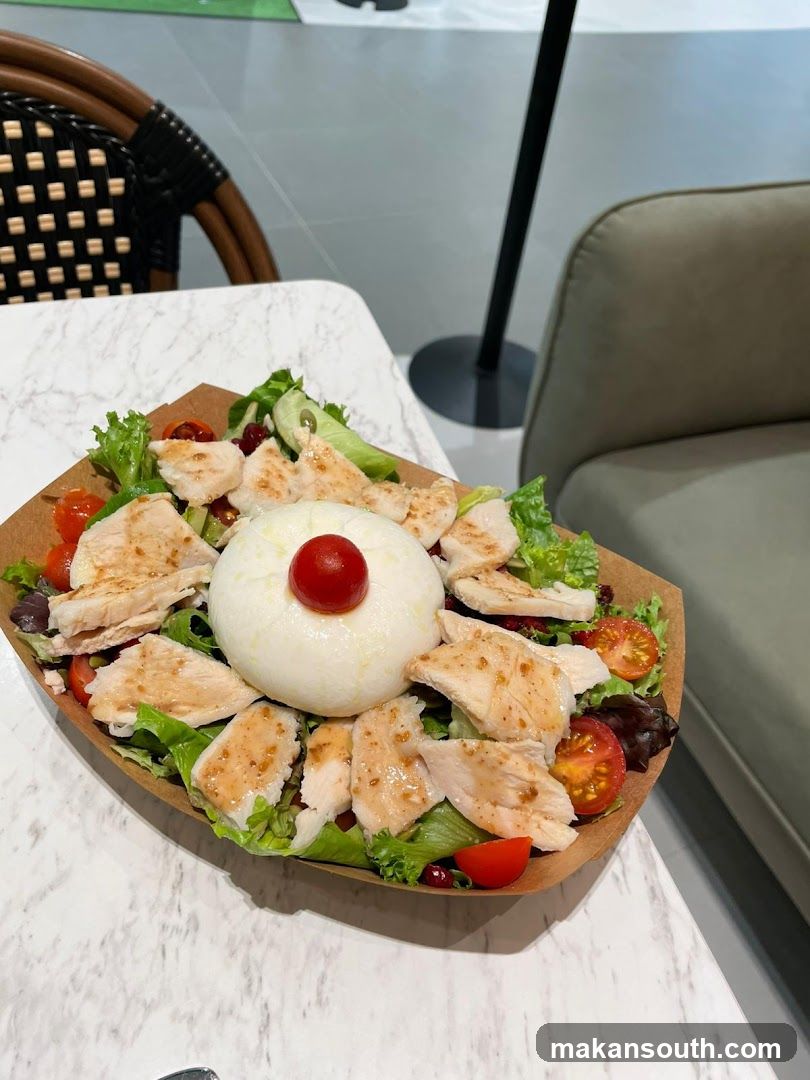 Grilled Chicken Salad with Cherry Tomato Centerpiece