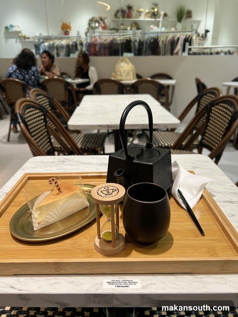 Cafe Interior with Tea and Cake
