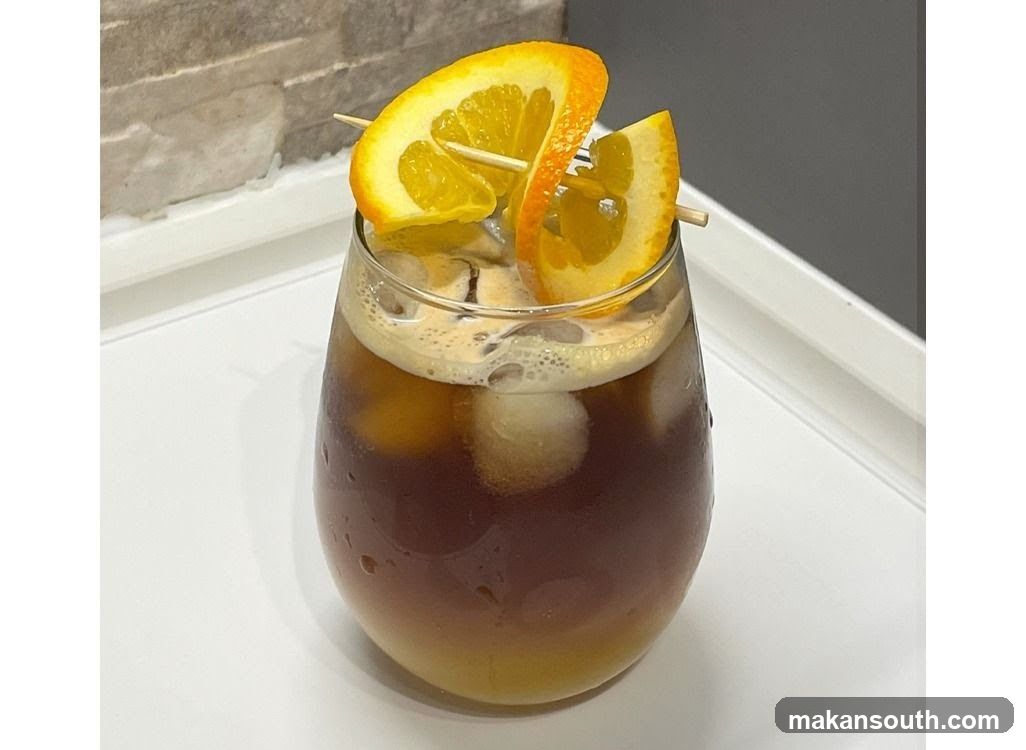 Iced Coffee with Orange Slices