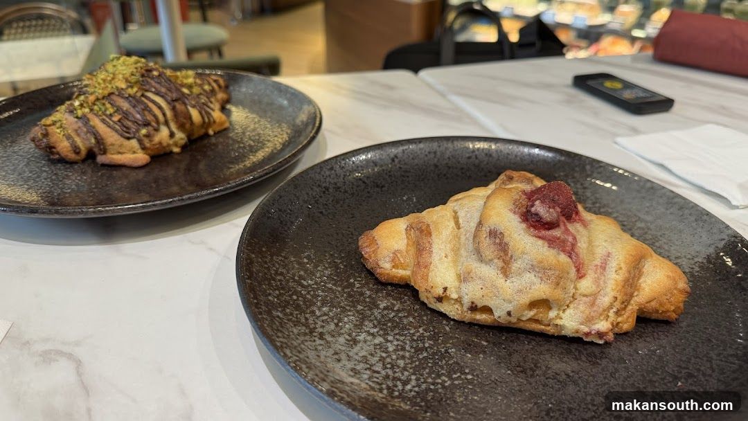 Pastries on Dark Plates