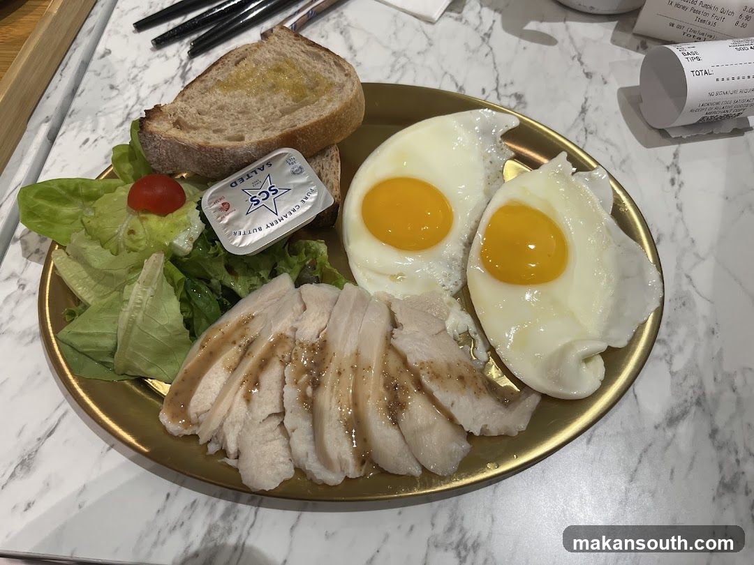 Breakfast Plate with Fried Eggs and Toast