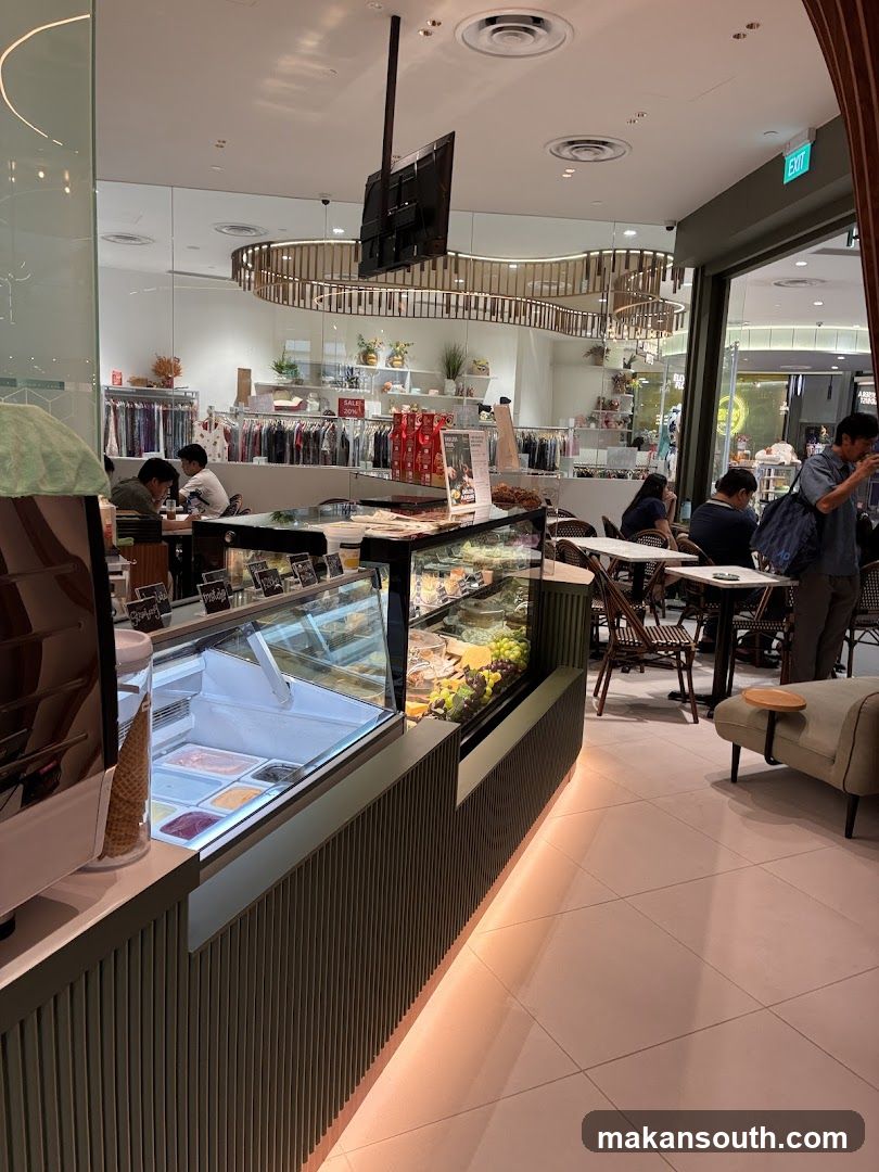 Interior of a cafe and clothing store