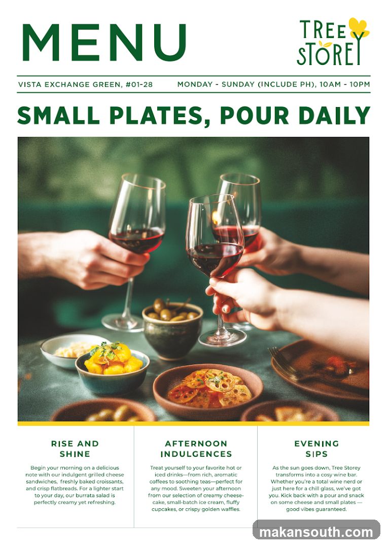 Tree Storey Menu - Small Plates, Pour Daily