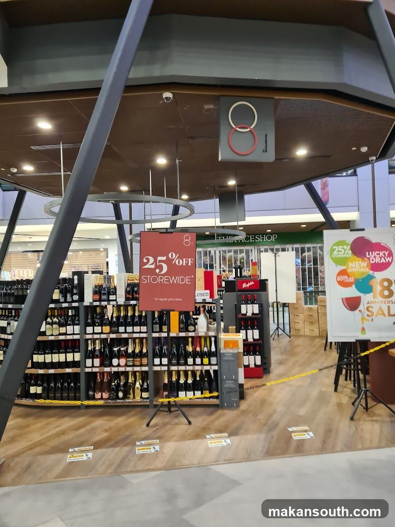 Wine Shop Interior with Promotional Displays