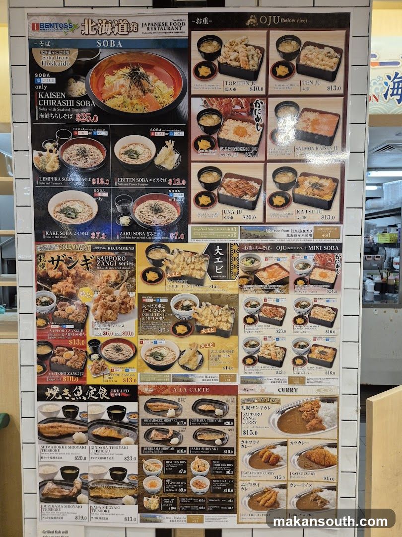 BENTOSS Japanese Food Restaurant Menu