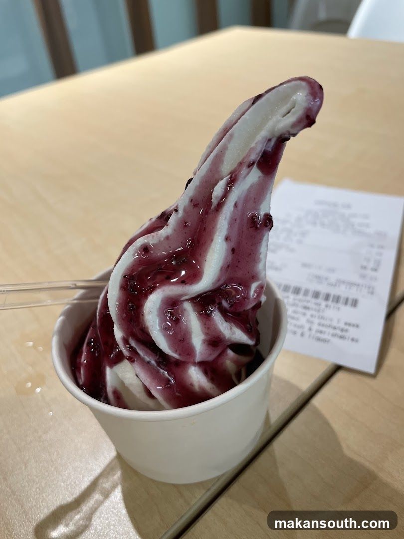 Soft Serve Ice Cream with Berry Topping