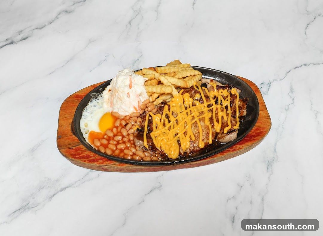 Loaded Steak Platter with Fries and Egg