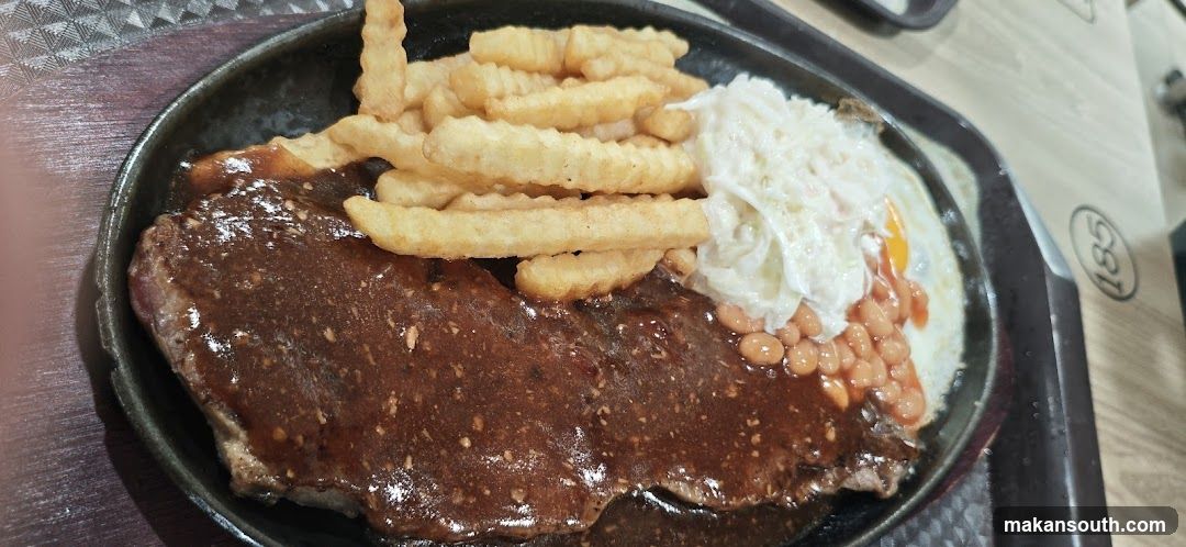 Steak with Fries and Egg
