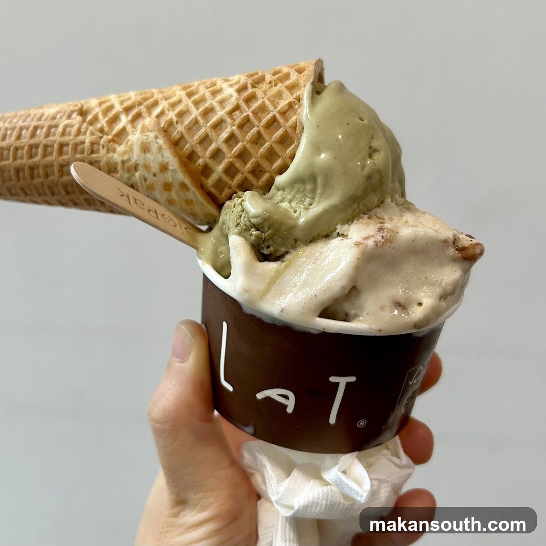 Latte Ice Cream Cup with Waffle Cone