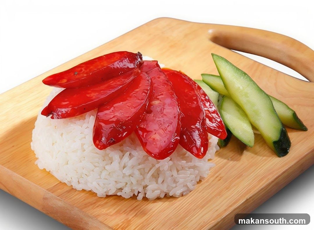 Sliced Red Pepper and Cucumber with Rice