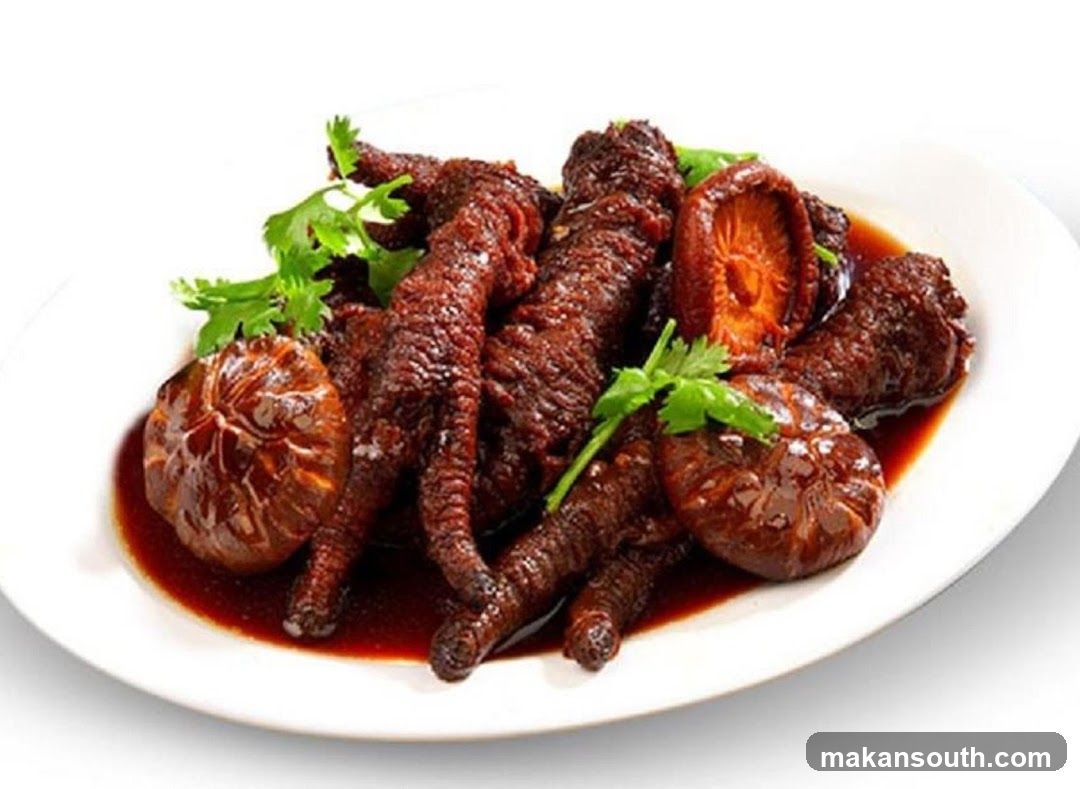 Braised Chicken Feet with Mushrooms