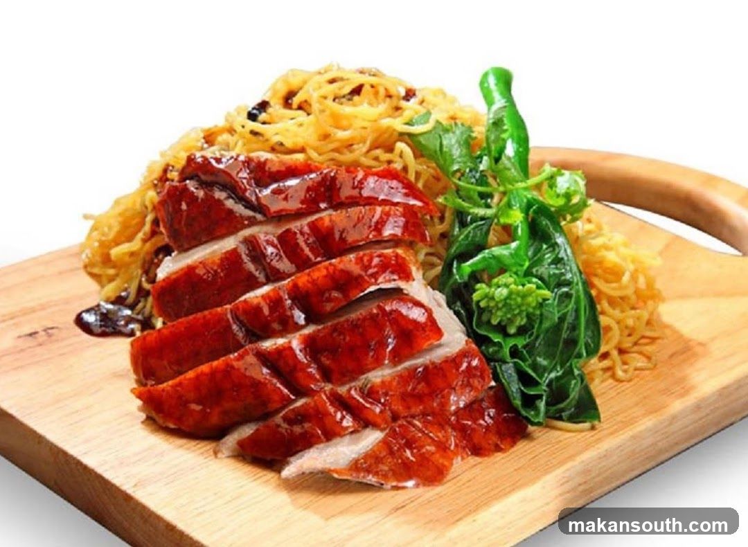 Sliced Roast Duck with Noodles and Greens