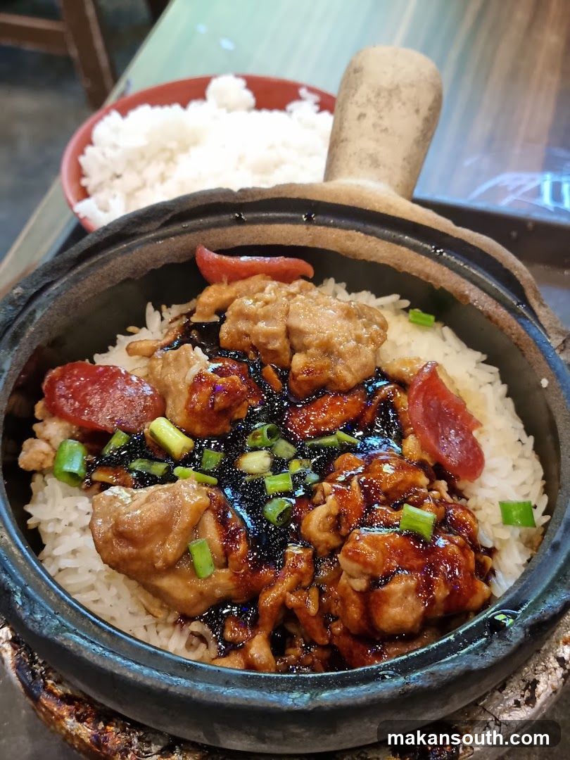 Sizzling Claypot Rice with Sausage and Chicken