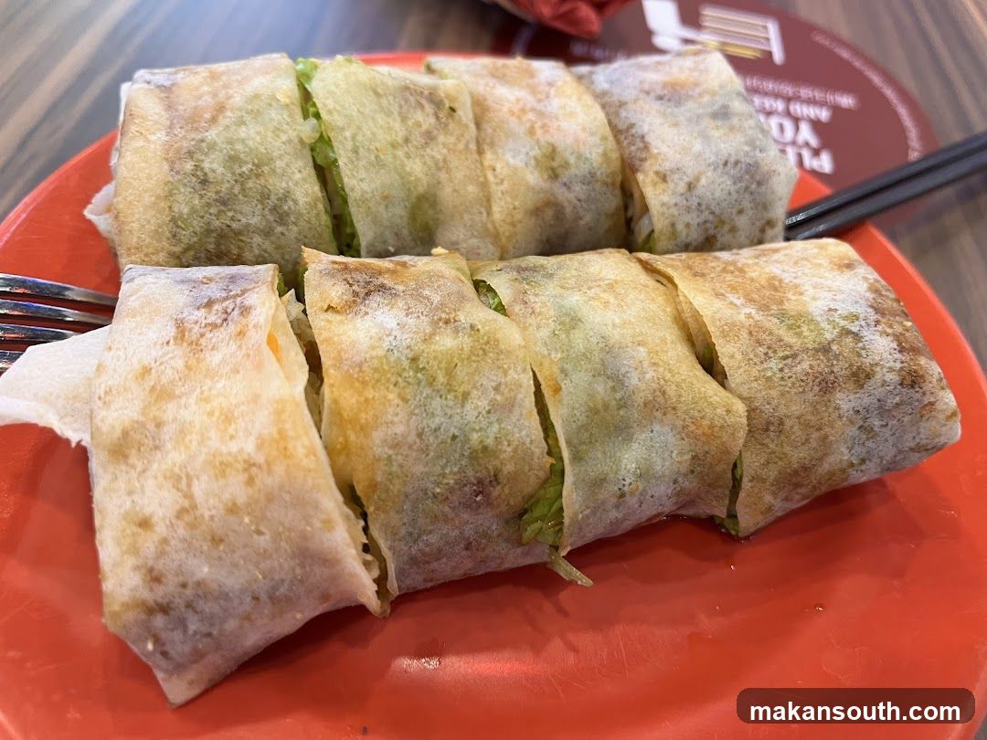 Spring Rolls on Red Plate