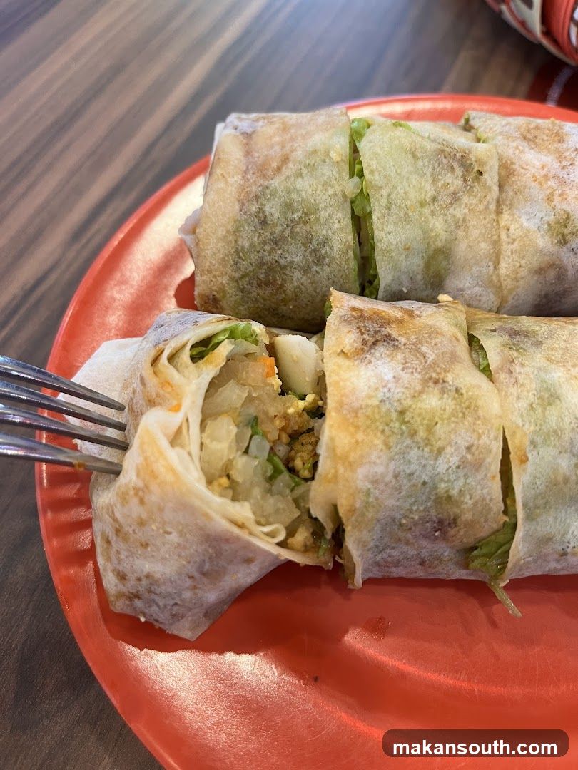 Spring Rolls on Orange Plate