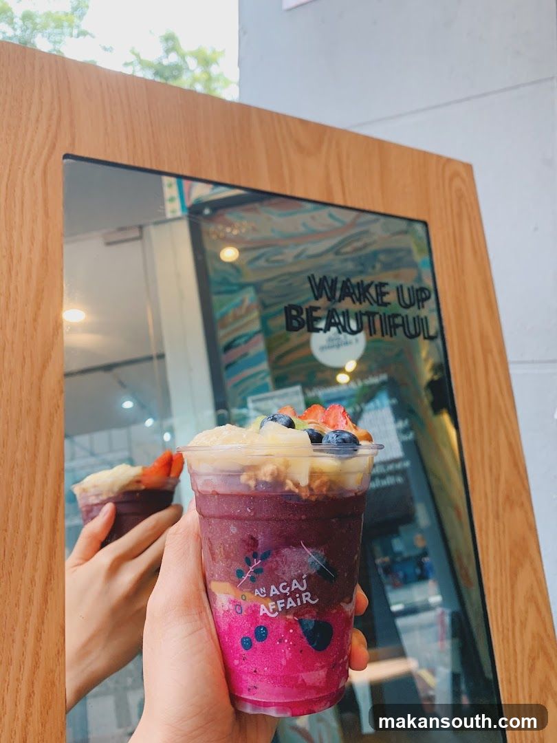 Acai Bowl with Mirror Reflection