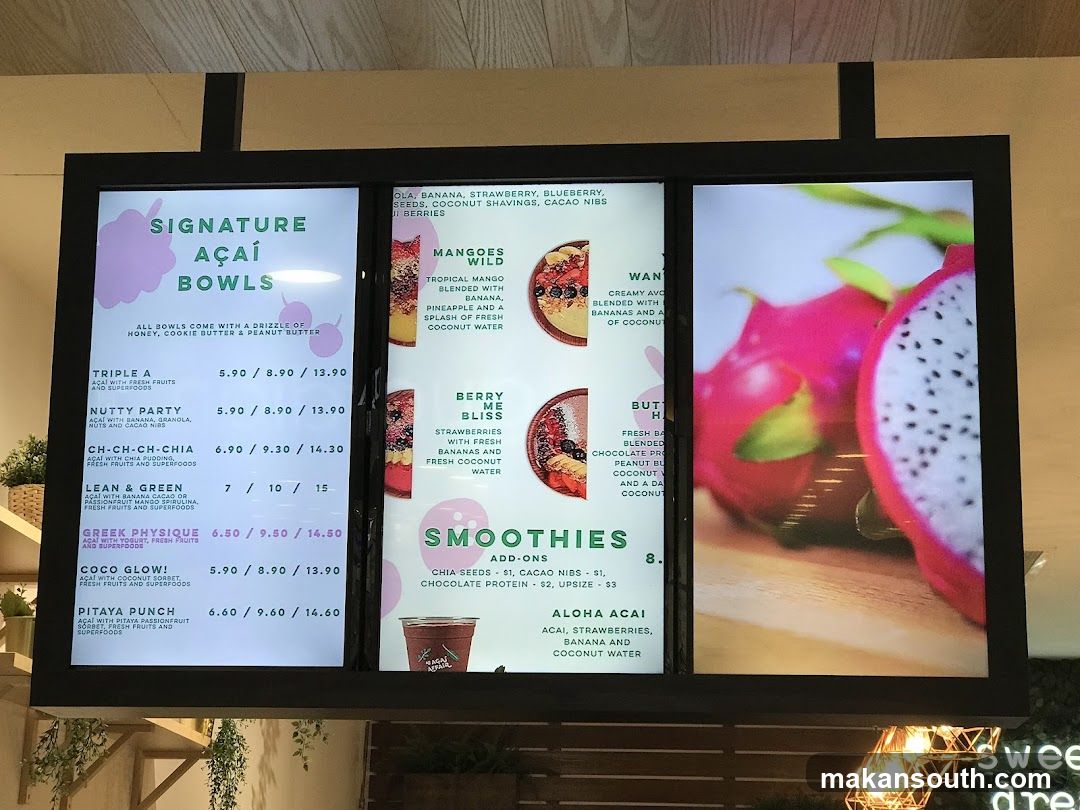 Acai Bowl & Smoothie Menu Board