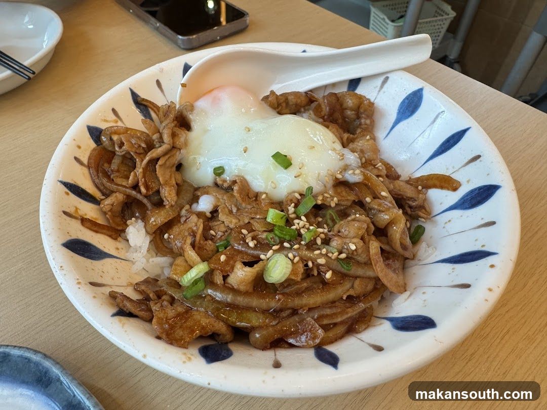 Bowl of stir-fried noodles with egg