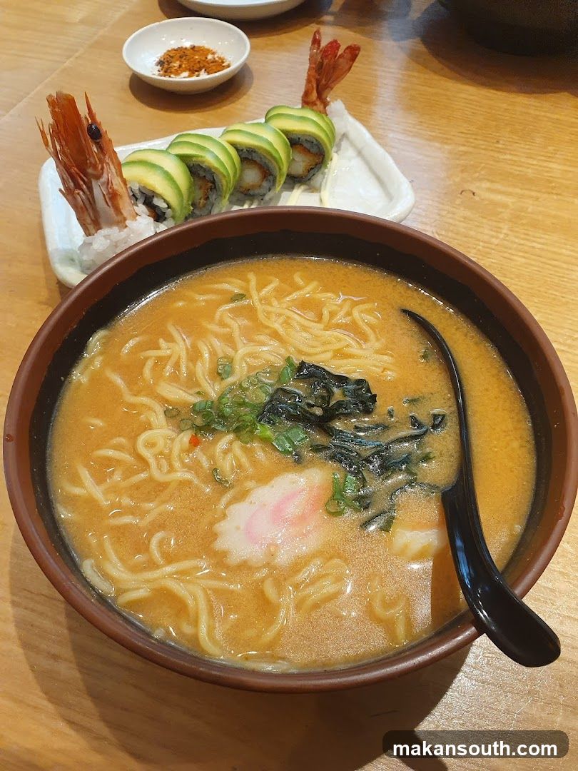 Ramen Bowl with Sashimi and Shrimp