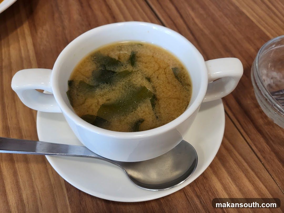 Soup in a white cup