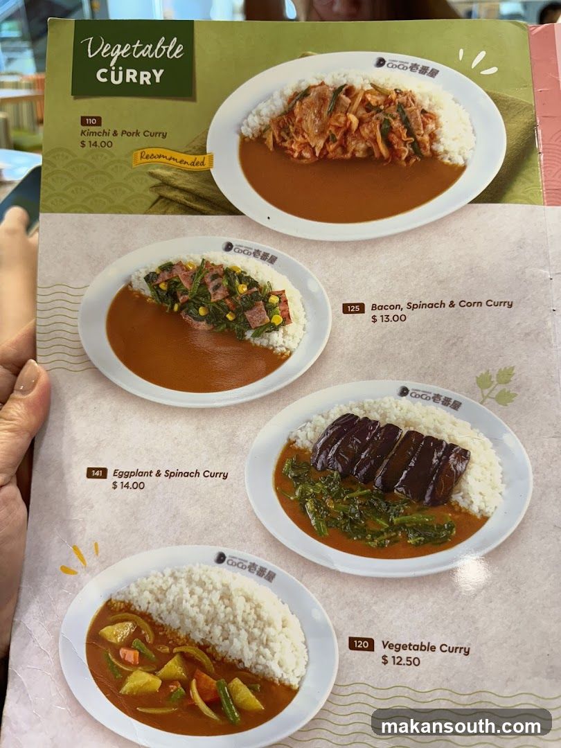 Vegetable Curry Menu Page