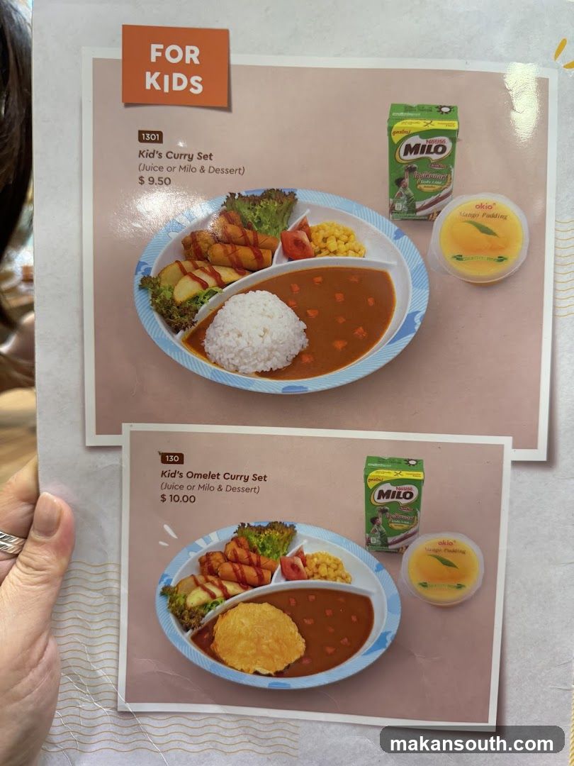 Kids Menu Page