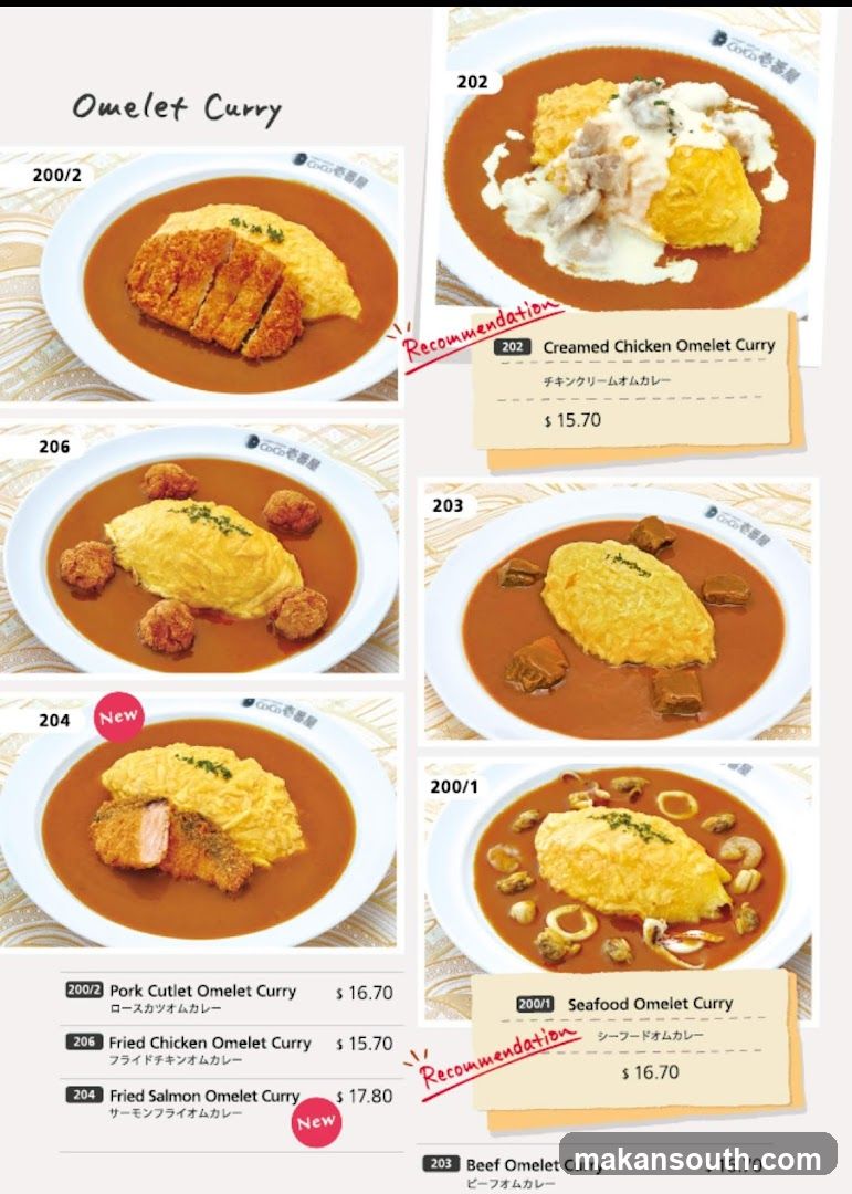 Omelet Curry Menu