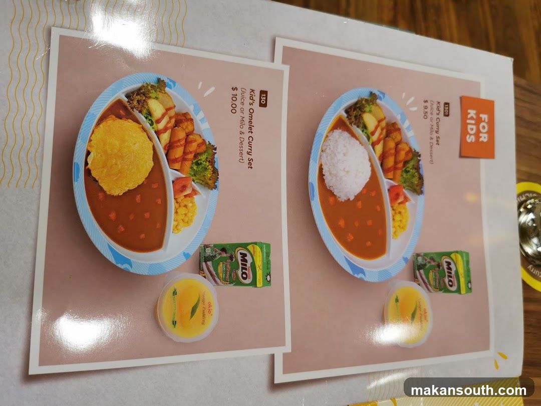 Kids' Omelet Curry Set Menu Card