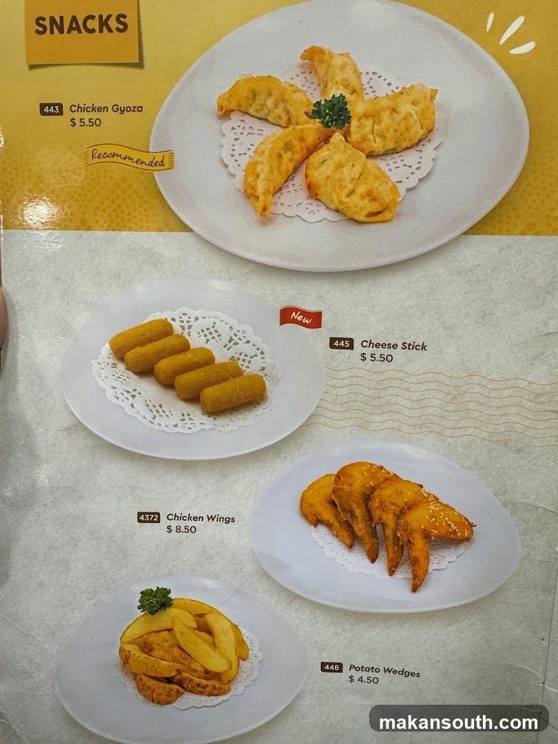 Snacks Menu Page