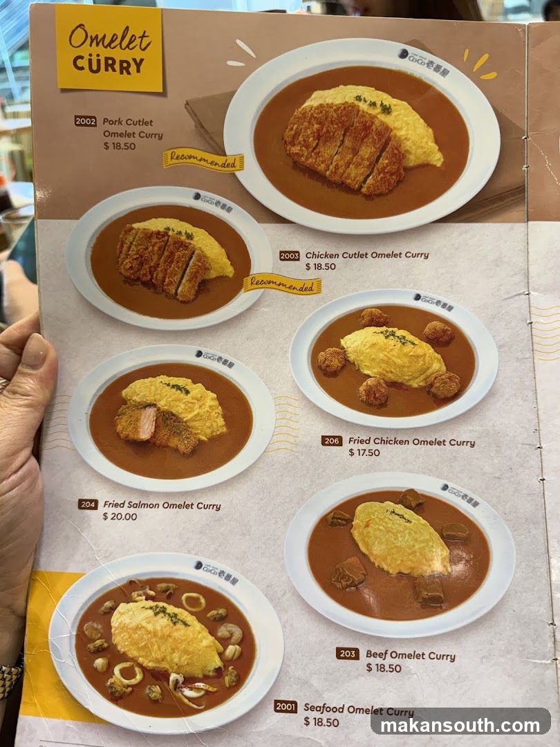 Omelet Curry Menu Page