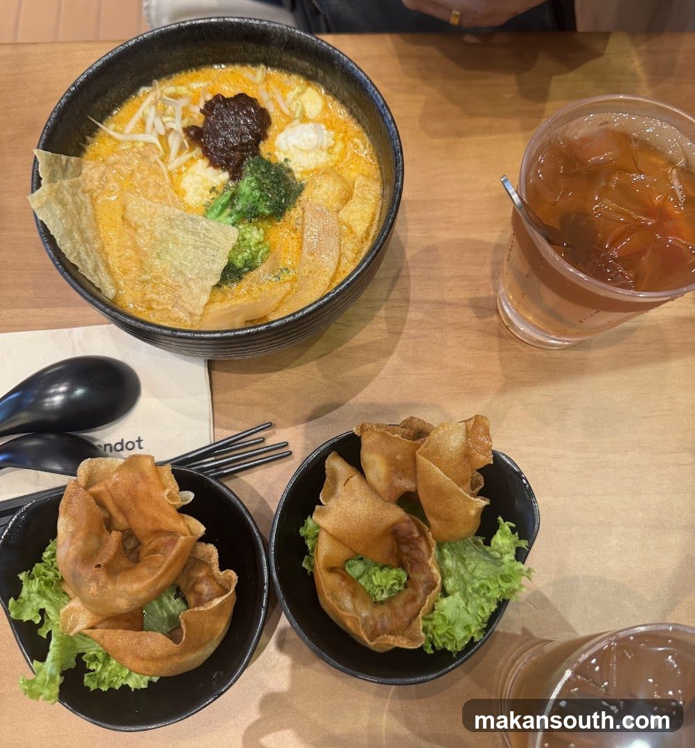 Ramen and Side Dishes at a Restaurant