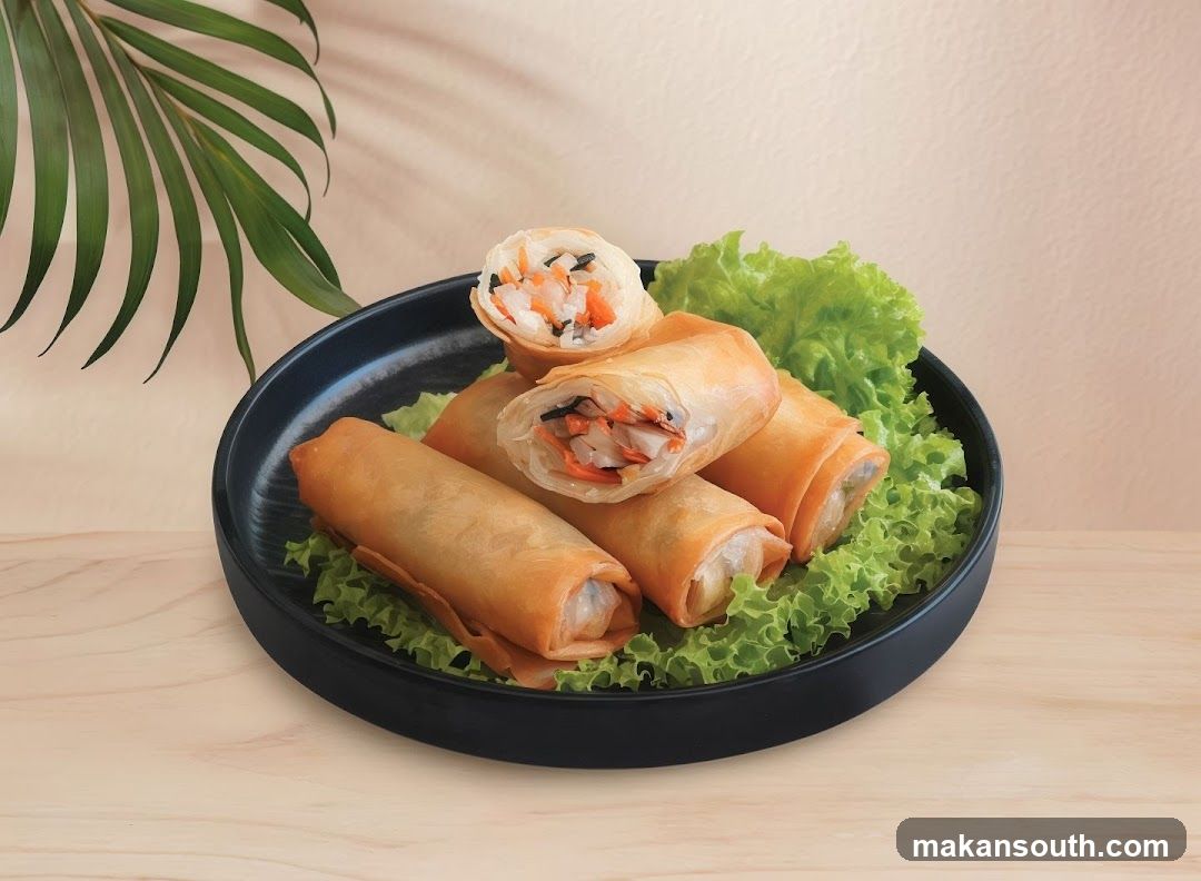 Spring Rolls on a Plate