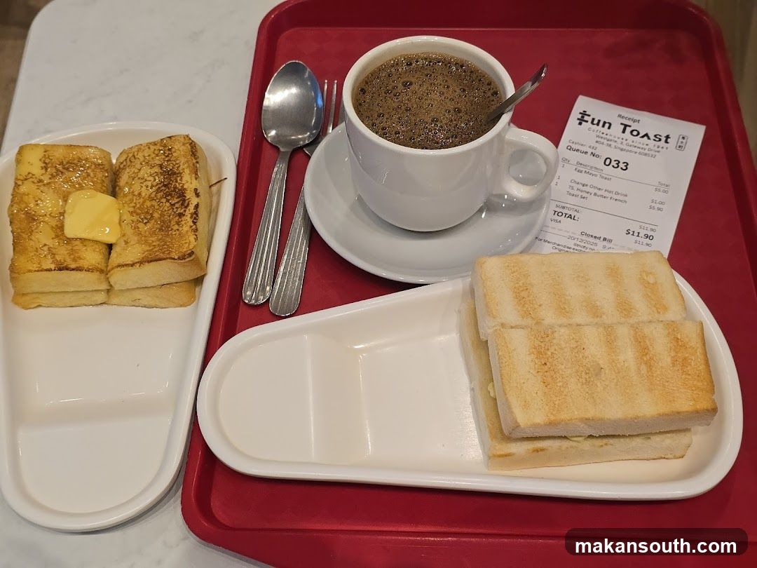 Breakfast Tray with Toast and Coffee