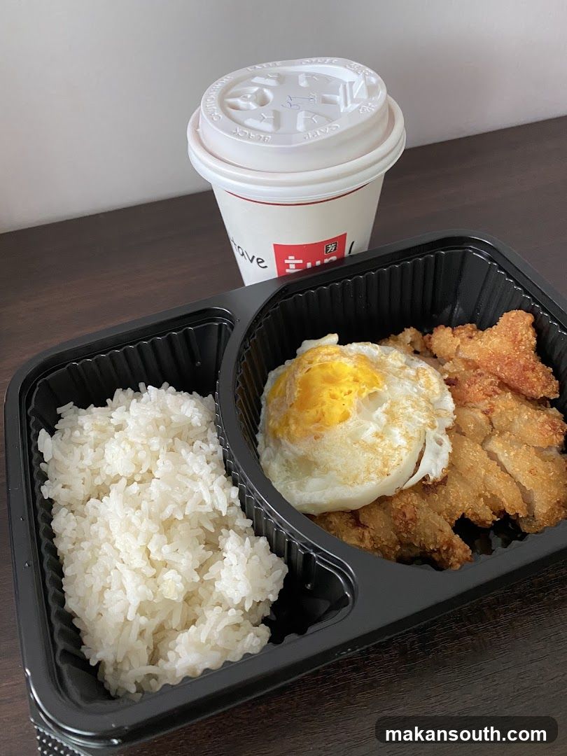 Lunch Box with Fried Egg and Chicken Katsu
