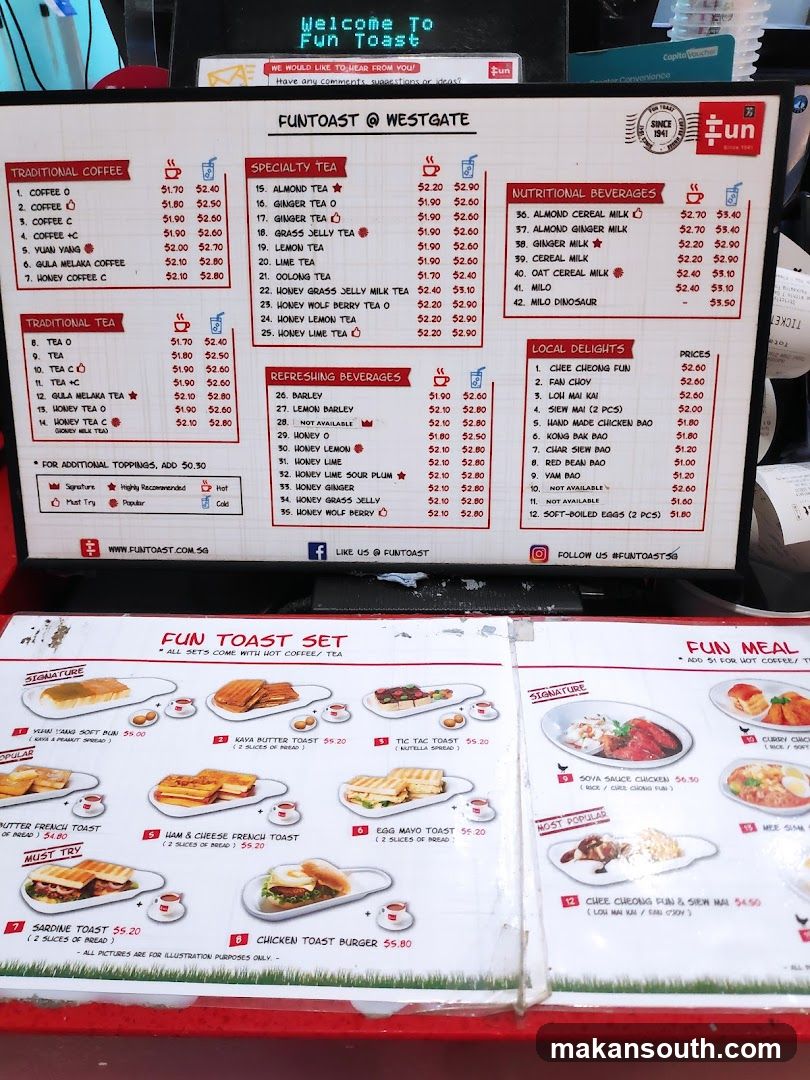 Fun Toast Menu Board