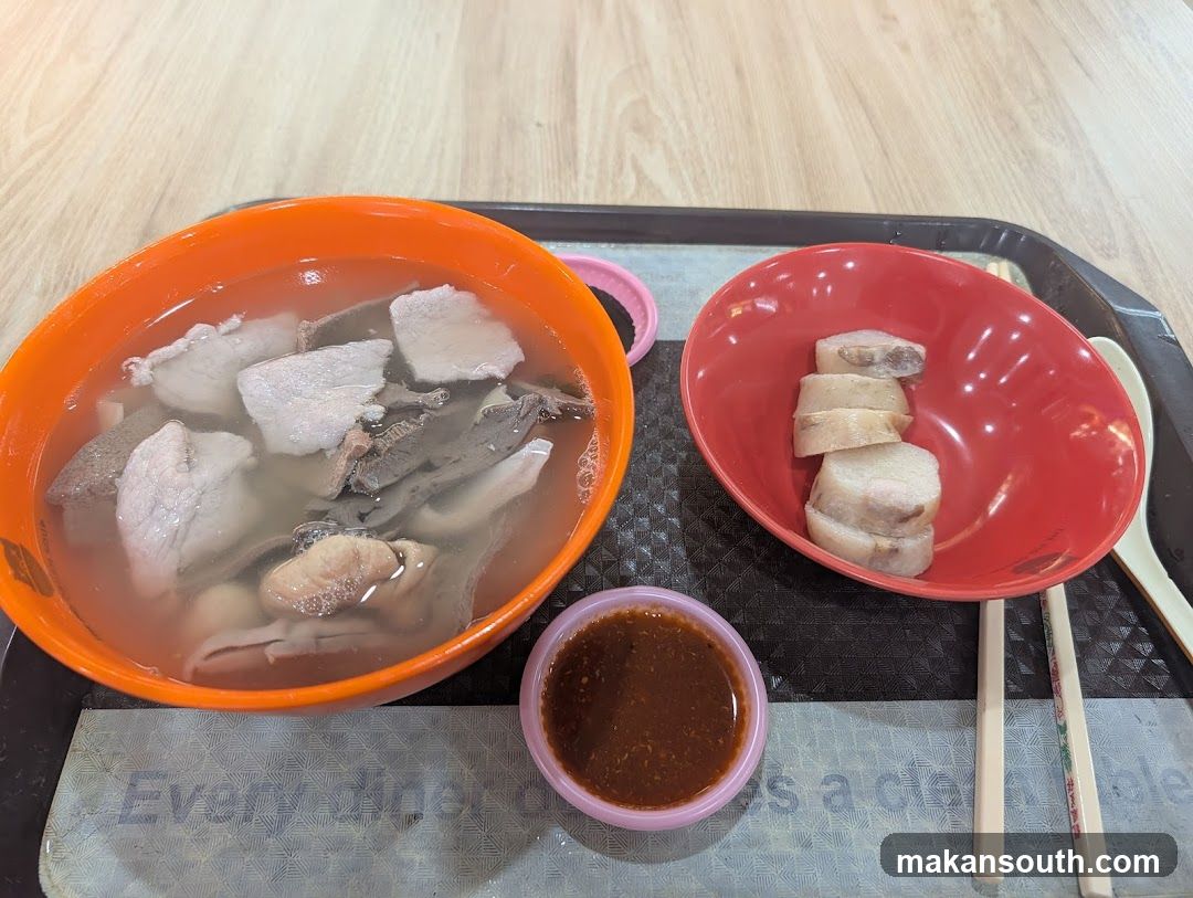 Food Tray with Soup and Meat