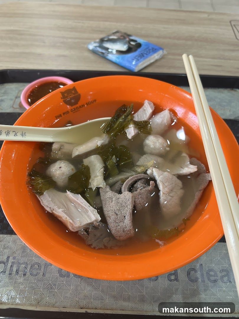 Bowl of Soup with Meat and Vegetables