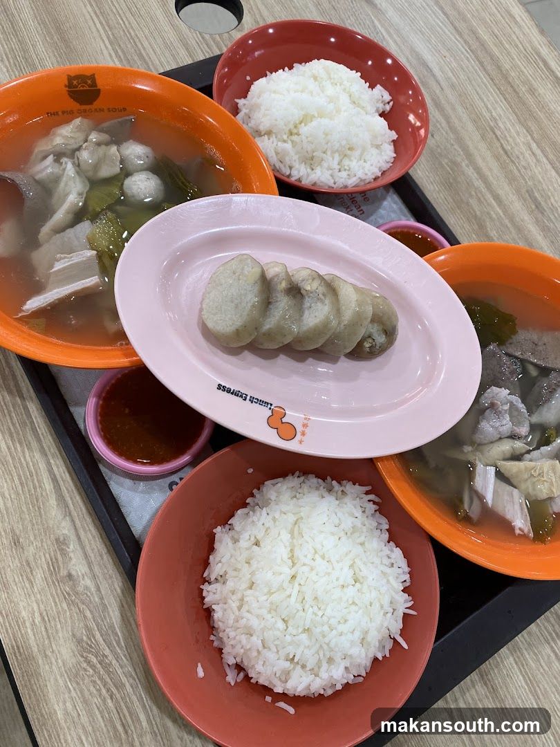 Lunch Tray with Rice and Soup