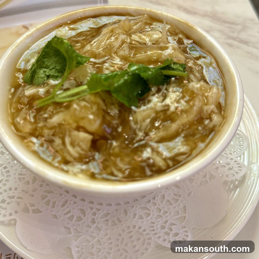 Bowl of Egg Drop Soup with Cilantro