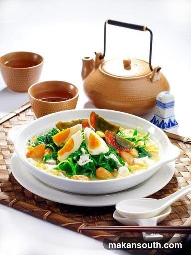 Dish with Eggs and Greens in a Bowl