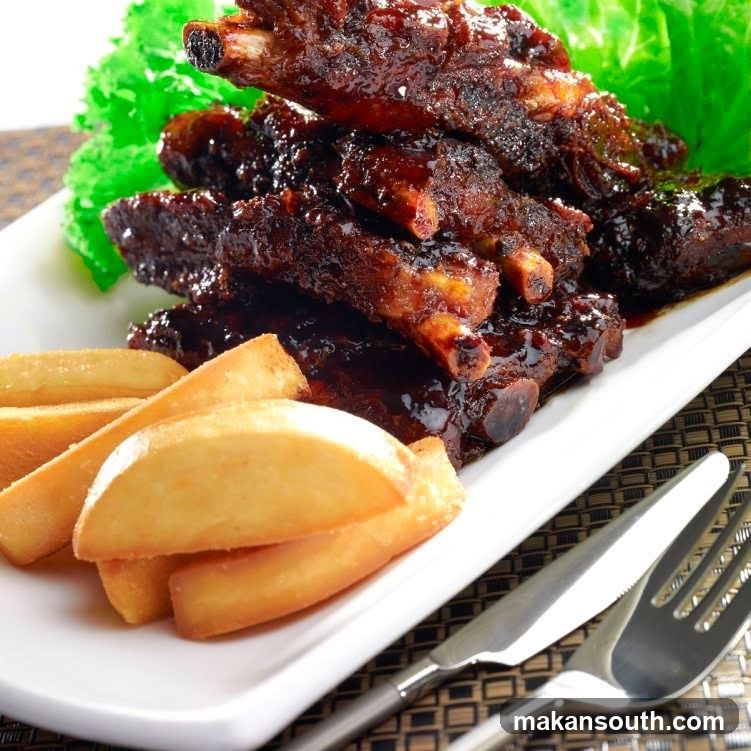 Baked Ribs with French Fries