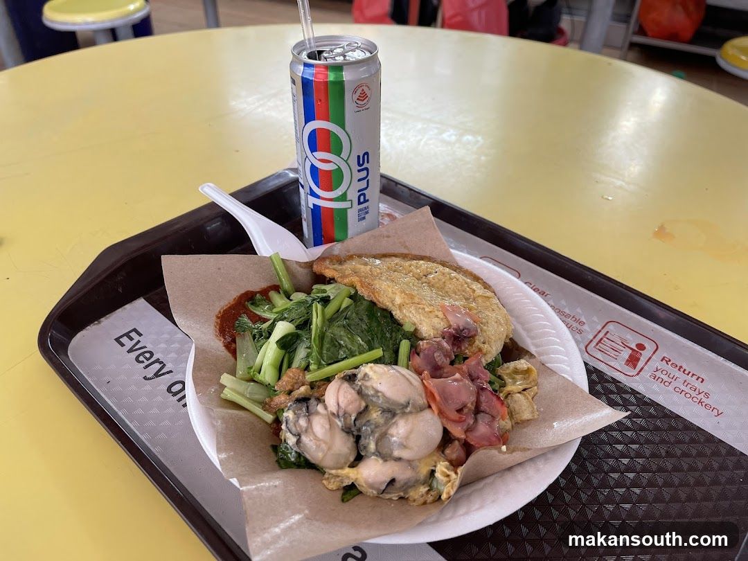 Food Tray with Oyster Omelette and Drink