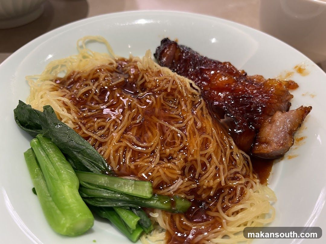 Noodle Dish with BBQ Pork and Greens