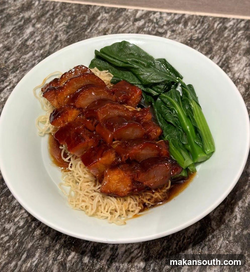 Braised Pork Noodles with Greens