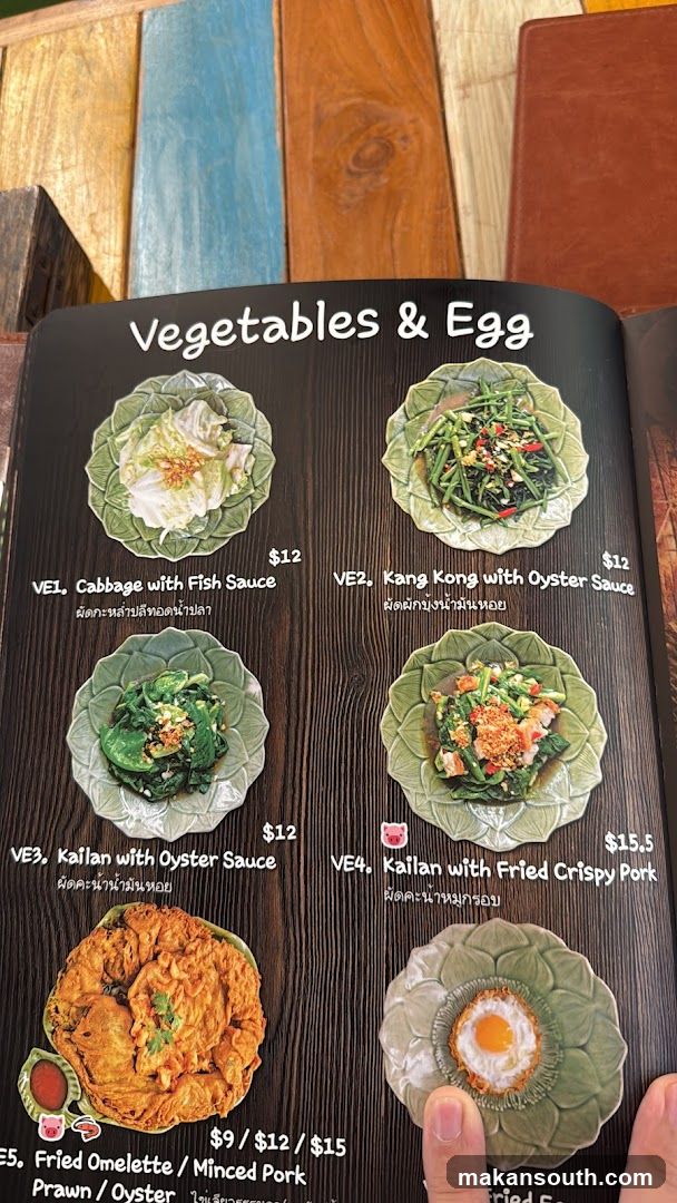 Vegetables & Egg Menu Page