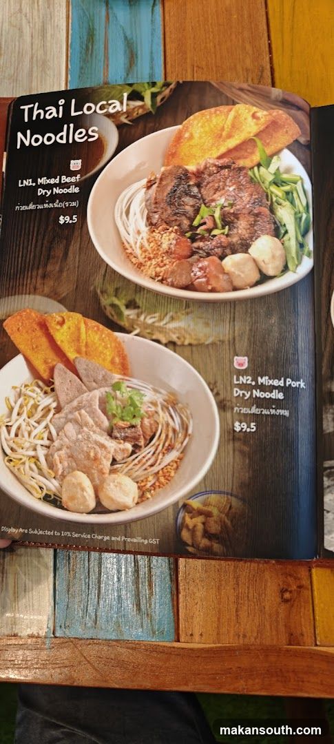 Thai Local Noodles Menu Page