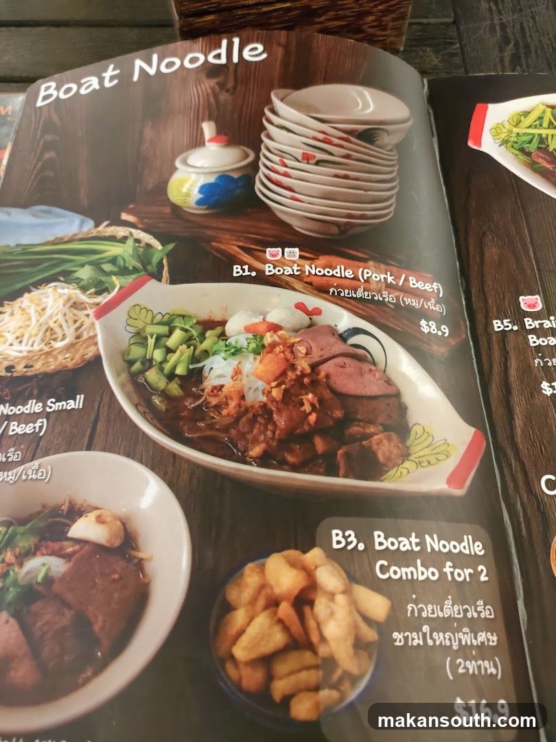 Boat Noodle Menu Page