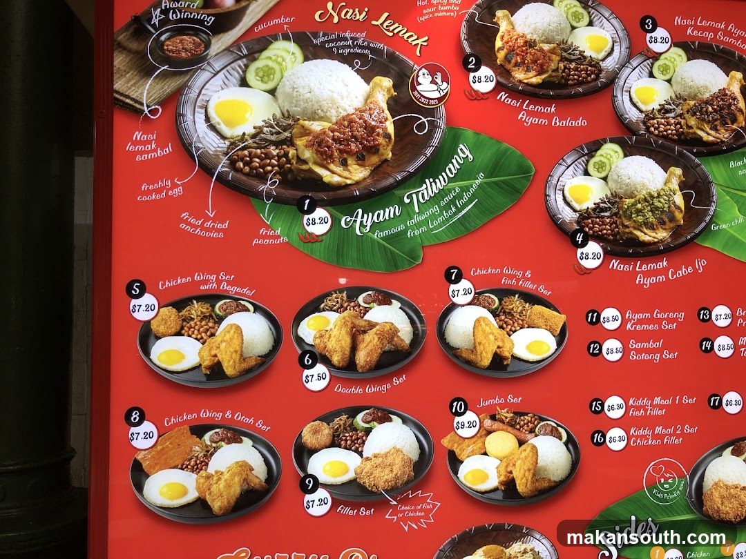 Nasi Lemak Ayam Taliwang Menu